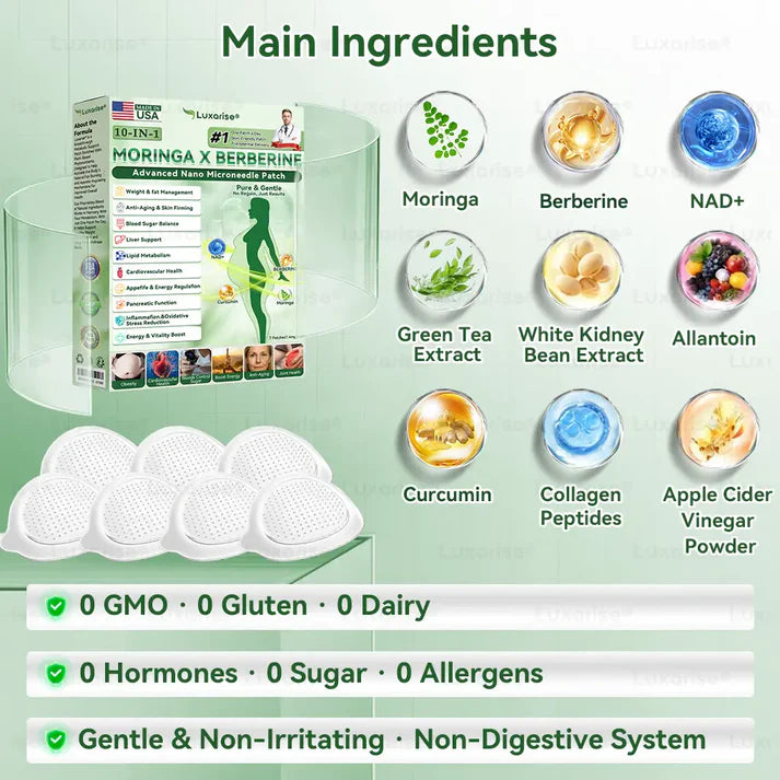 Moringa & Berberine 10-in-1 Microneedle Patch