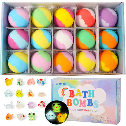 Lushbleu™ Bath Bombs for Kids with Toys Inside (15 Pcs)