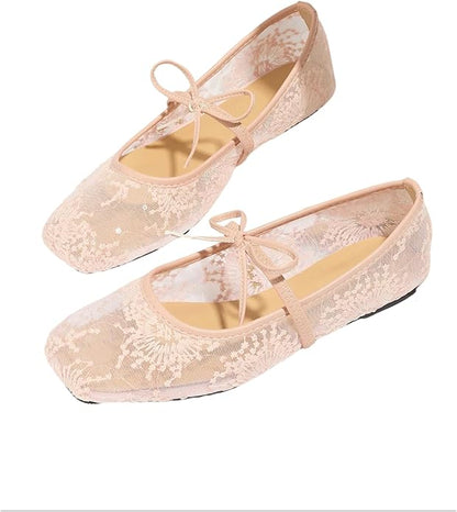 Lushbleu™ Polka Mesh Bow Flats