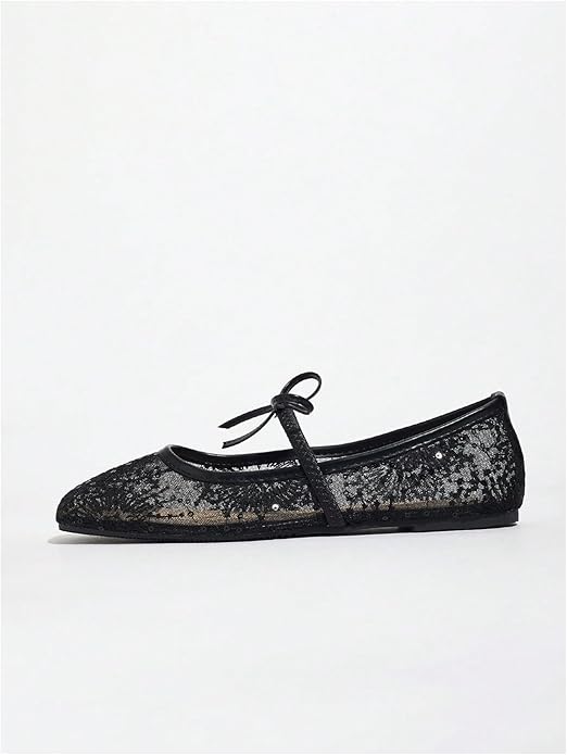 Lushbleu™ Polka Mesh Bow Flats