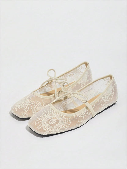 Lushbleu™ Polka Mesh Bow Flats