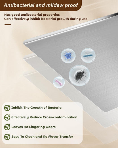 Lushbleu™ Stainless Steel Cutting Boards for Kitchen, (40 x 30cm/15.7 x 11.8 in)