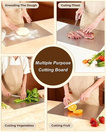Lushbleu™ Stainless Steel Cutting Boards for Kitchen, (40 x 30cm/15.7 x 11.8 in)