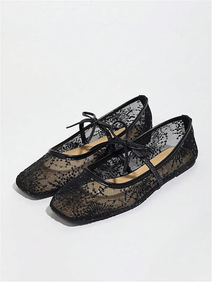 Lushbleu™ Polka Mesh Bow Flats