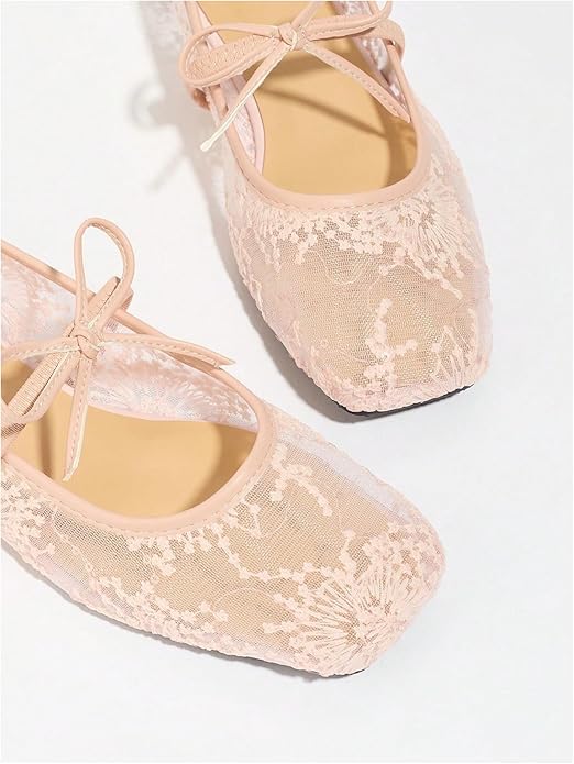 Lushbleu™ Polka Mesh Bow Flats