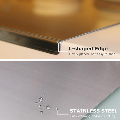 Lushbleu™ Stainless Steel Cutting Boards for Kitchen, (40 x 30cm/15.7 x 11.8 in)