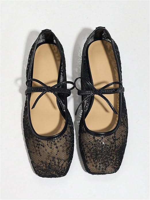 Lushbleu™ Polka Mesh Bow Flats