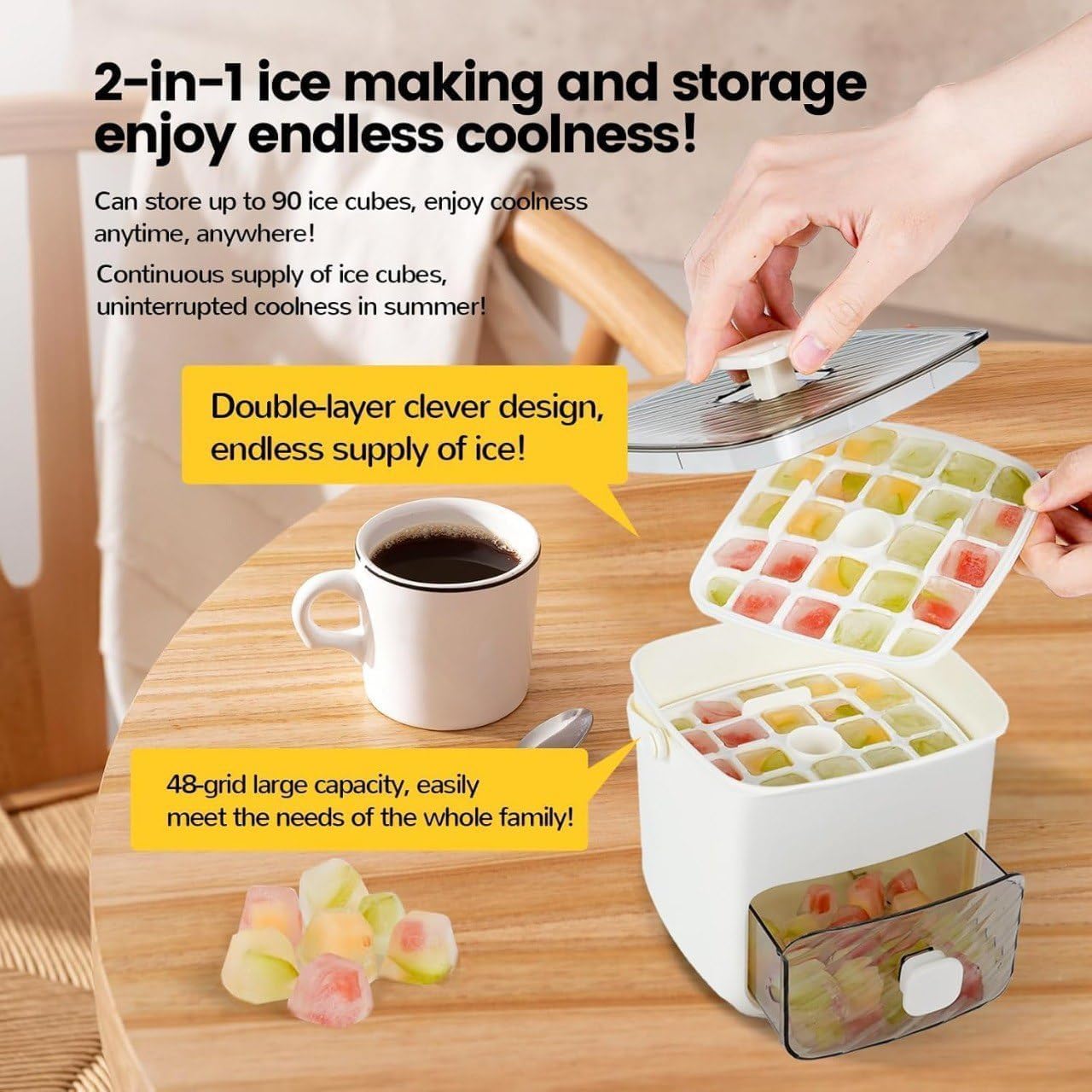 Lushbleu™ 2-in-1 Ice Cube Maker