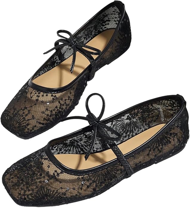 Lushbleu™ Polka Mesh Bow Flats