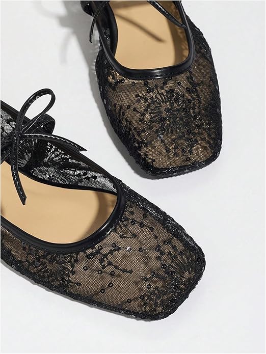 Lushbleu™ Polka Mesh Bow Flats
