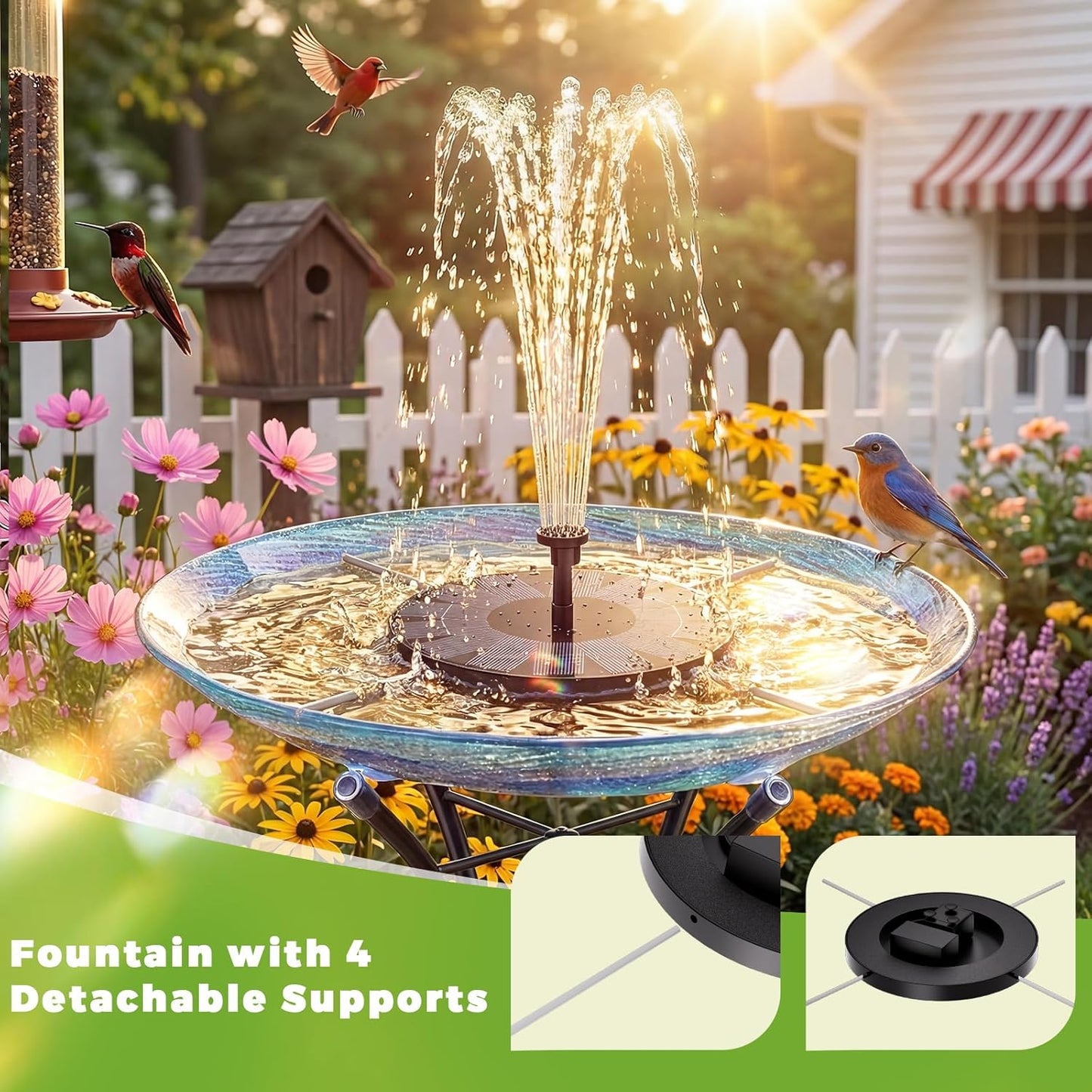 Solar Fountain for Kids and Bird Bath