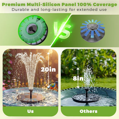 Solar Fountain for Kids and Bird Bath