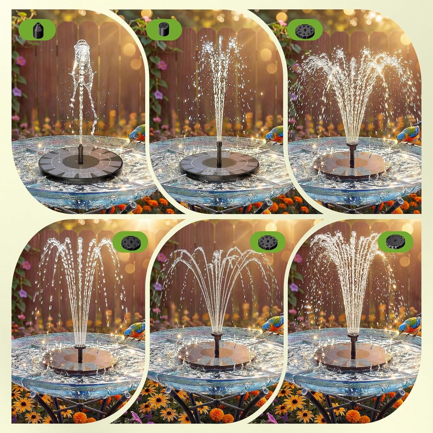 Solar Fountain for Kids and Bird Bath