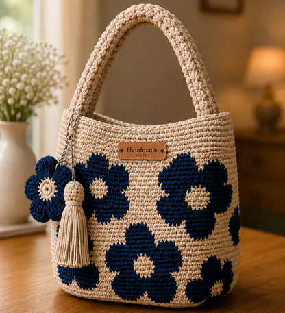 Handmade Crochet Flower Bag