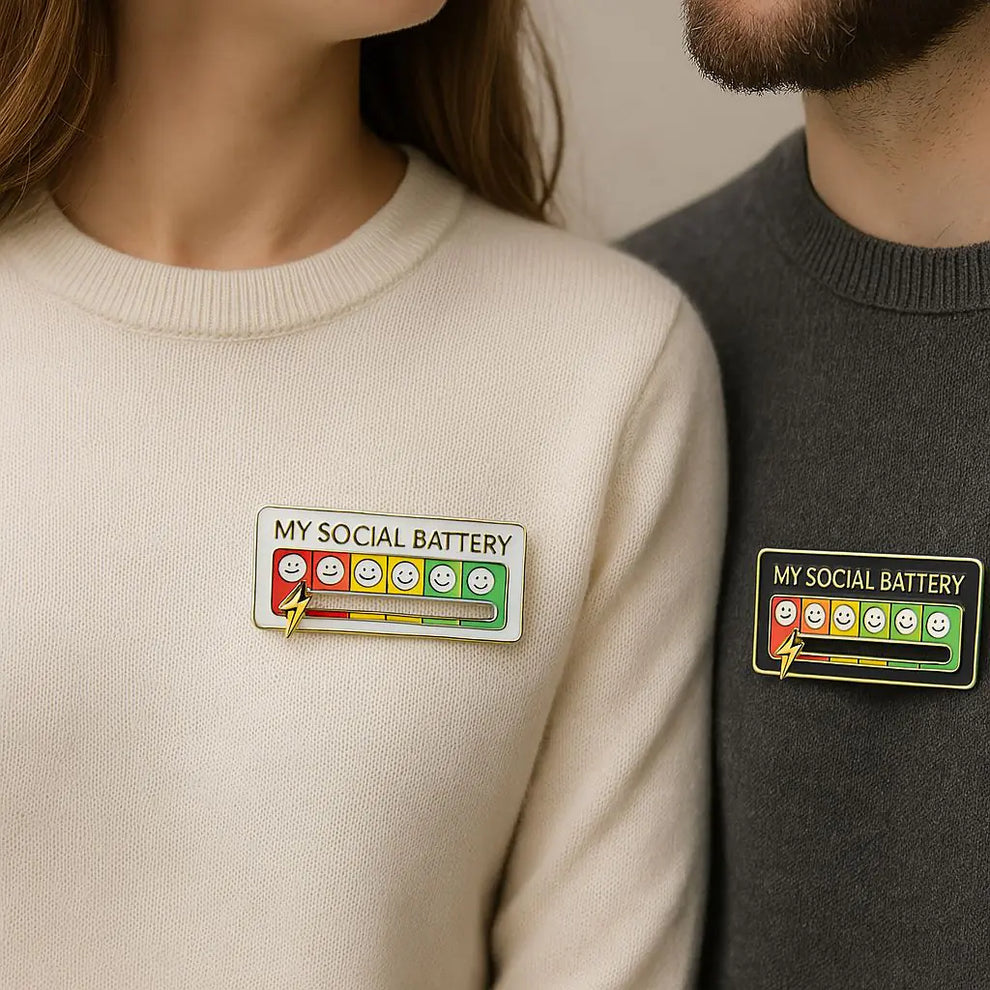 Lushbleu™ Social Battery Meter Pin
